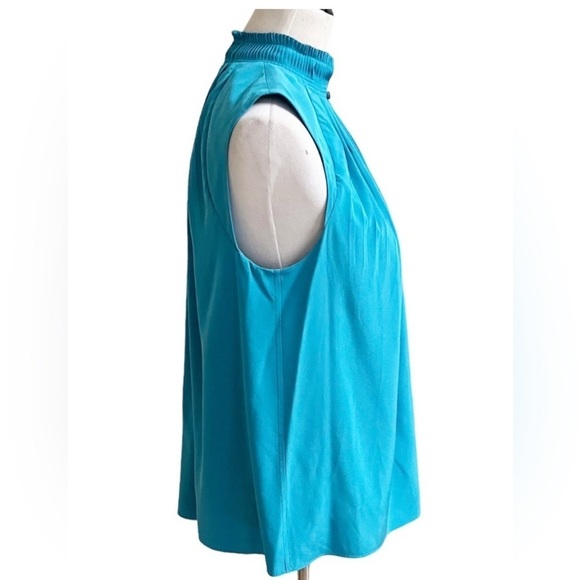 Tibi Tibi "Arielle" Silk Sleeveless Blouse Bowery Blue Size 8 - Picture 6 of 8